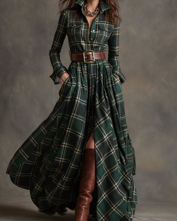 GIULIETTA | Robe-Chemise Longue à Carreaux