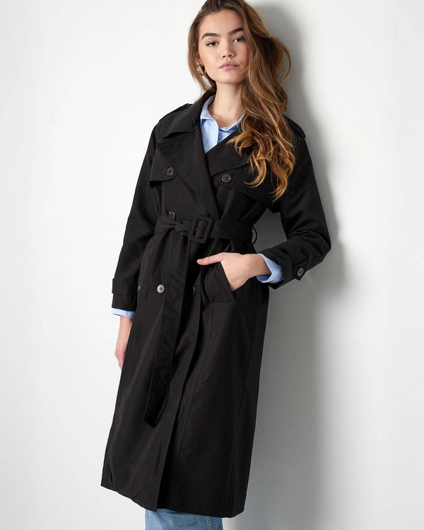 MAUD | Trench longue en coton sablé