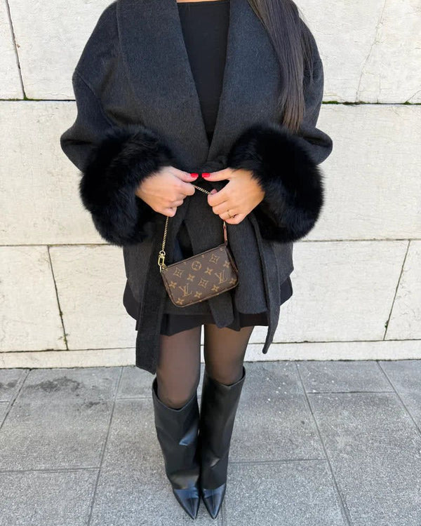 Elena | Manteau élégant avec détails en fausse fourrure