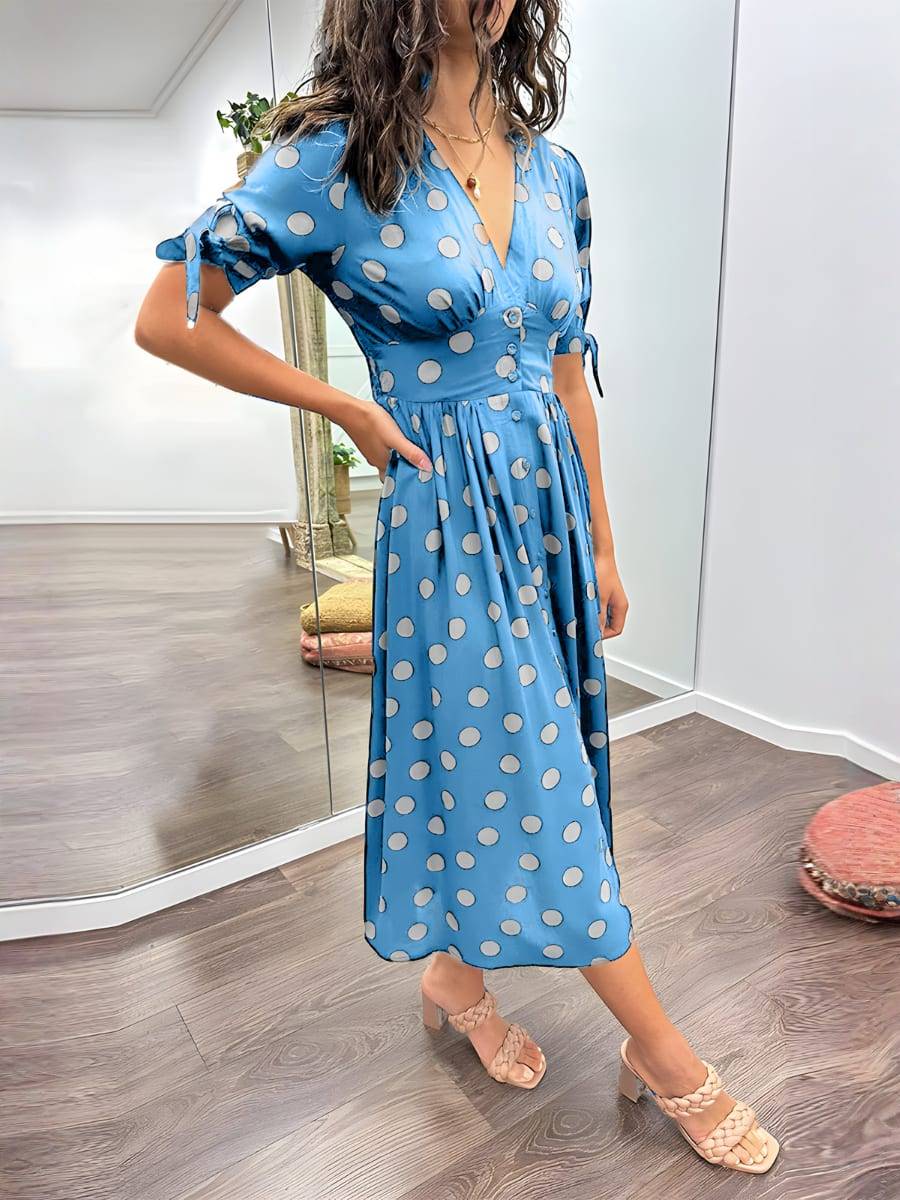 NORIA | Robe Élégante à Pois – Intemporelle, Féminine et Pleine de Charme