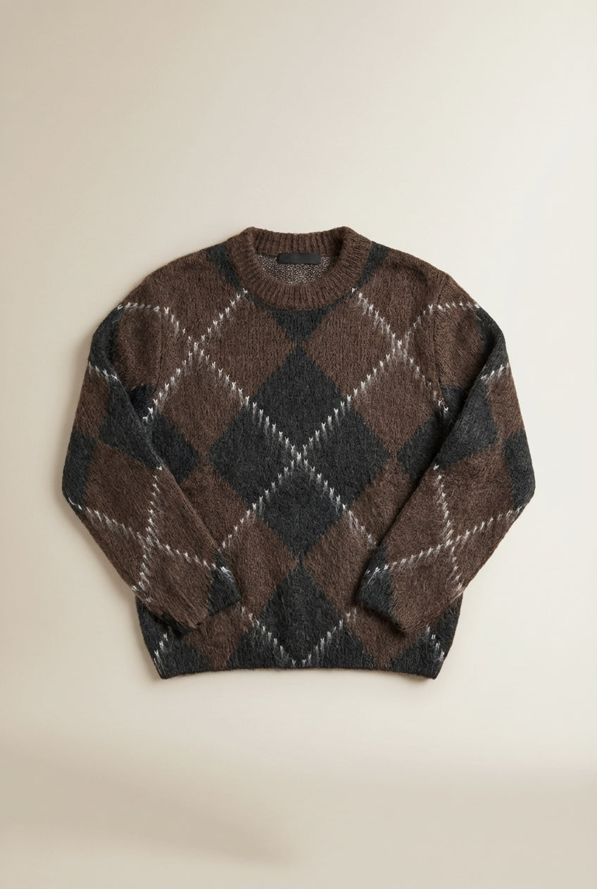 Lay-flat product shot of MOLLY | Pull Doux à Carreaux