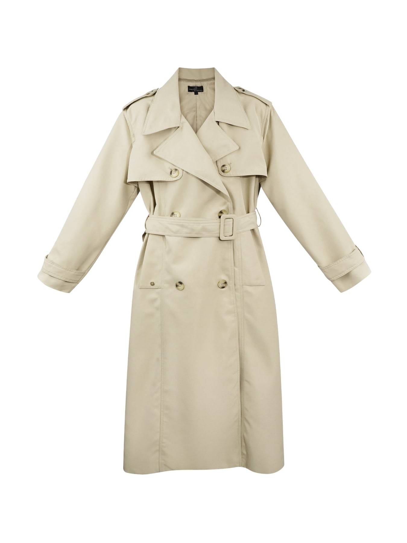 MAUD | Trench longue en coton sablé