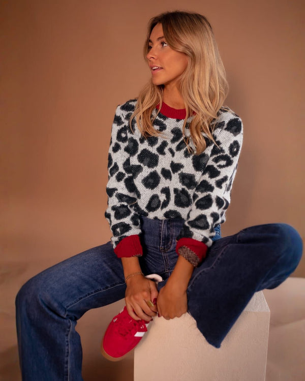ALESSA | Pull en maille léopard