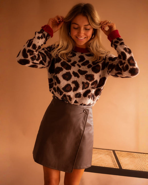 ALESSA | Pull en maille léopard