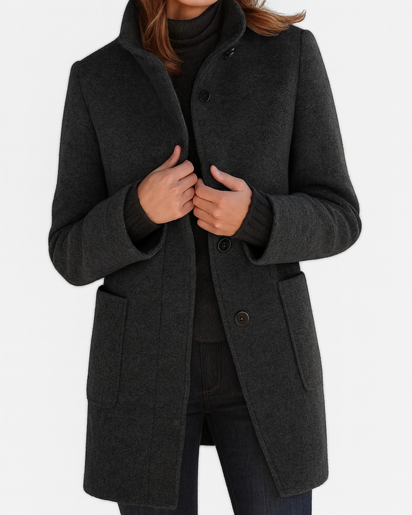 LYDIA | Manteau en laine à col haut