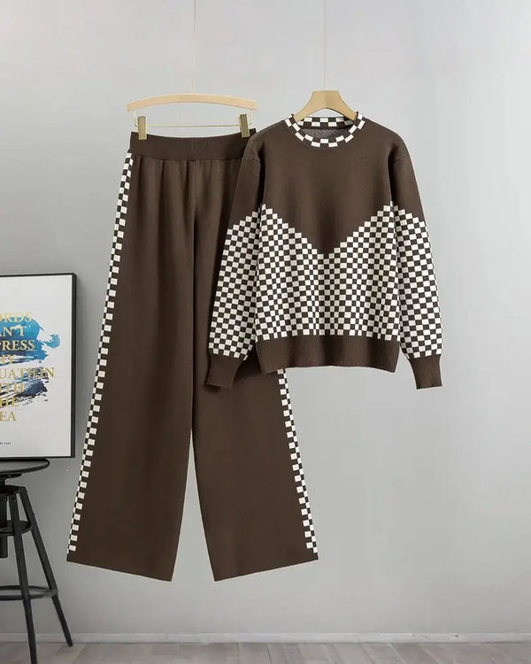 AMY | Ensemble pull tricoté et pantalon de détente chic