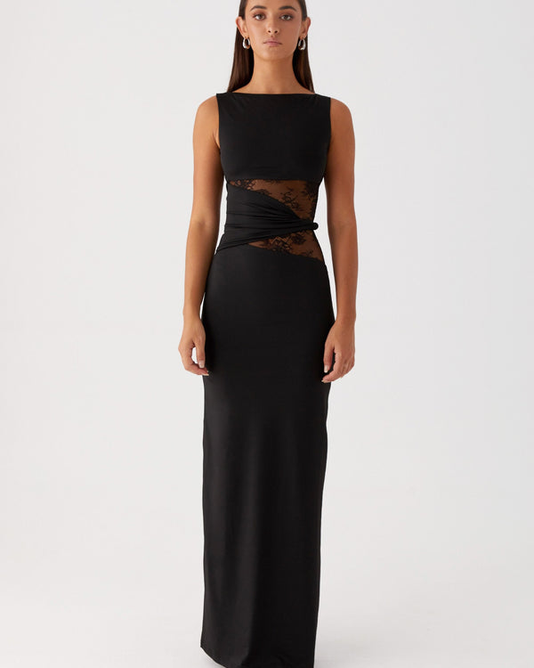 LÉNI | Robe langue ajustée avec découpes et lacets délicats