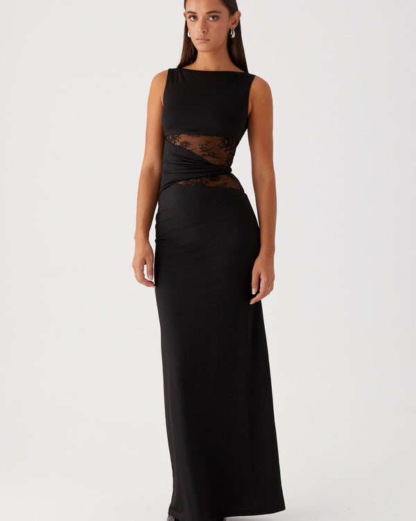 LÉNI | Robe langue ajustée avec découpes et lacets délicats