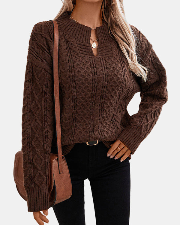 ANNE | Pull Tricot Classique en Maille Torsadée