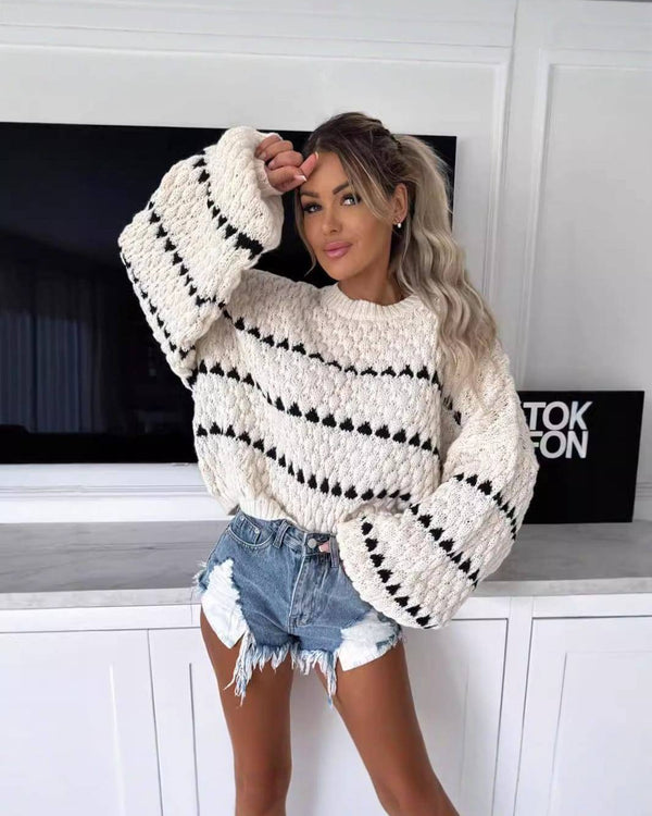 ELORA | Pull à Pois Oversize Élégant & Confortable