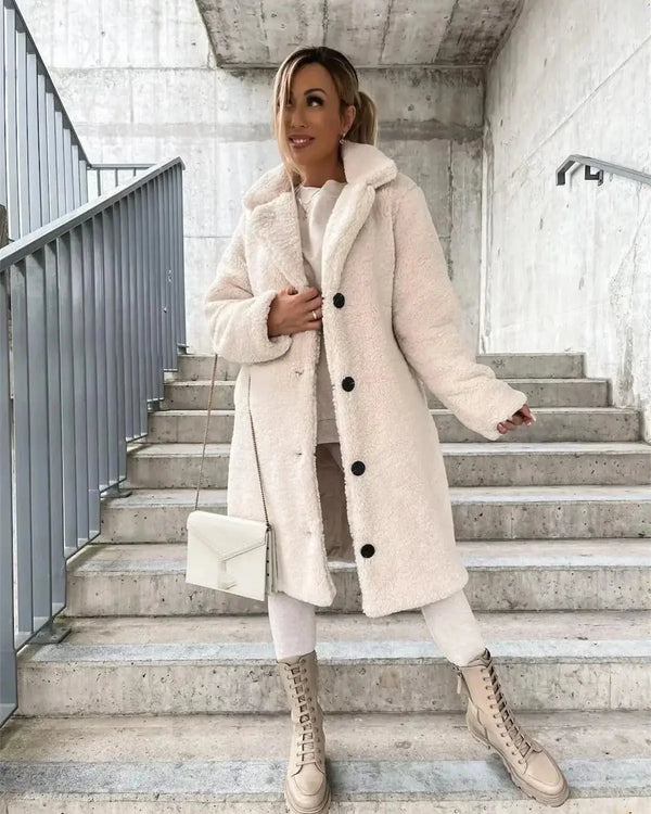 Veste Teddy Longue Douce et Stylée pour Femme