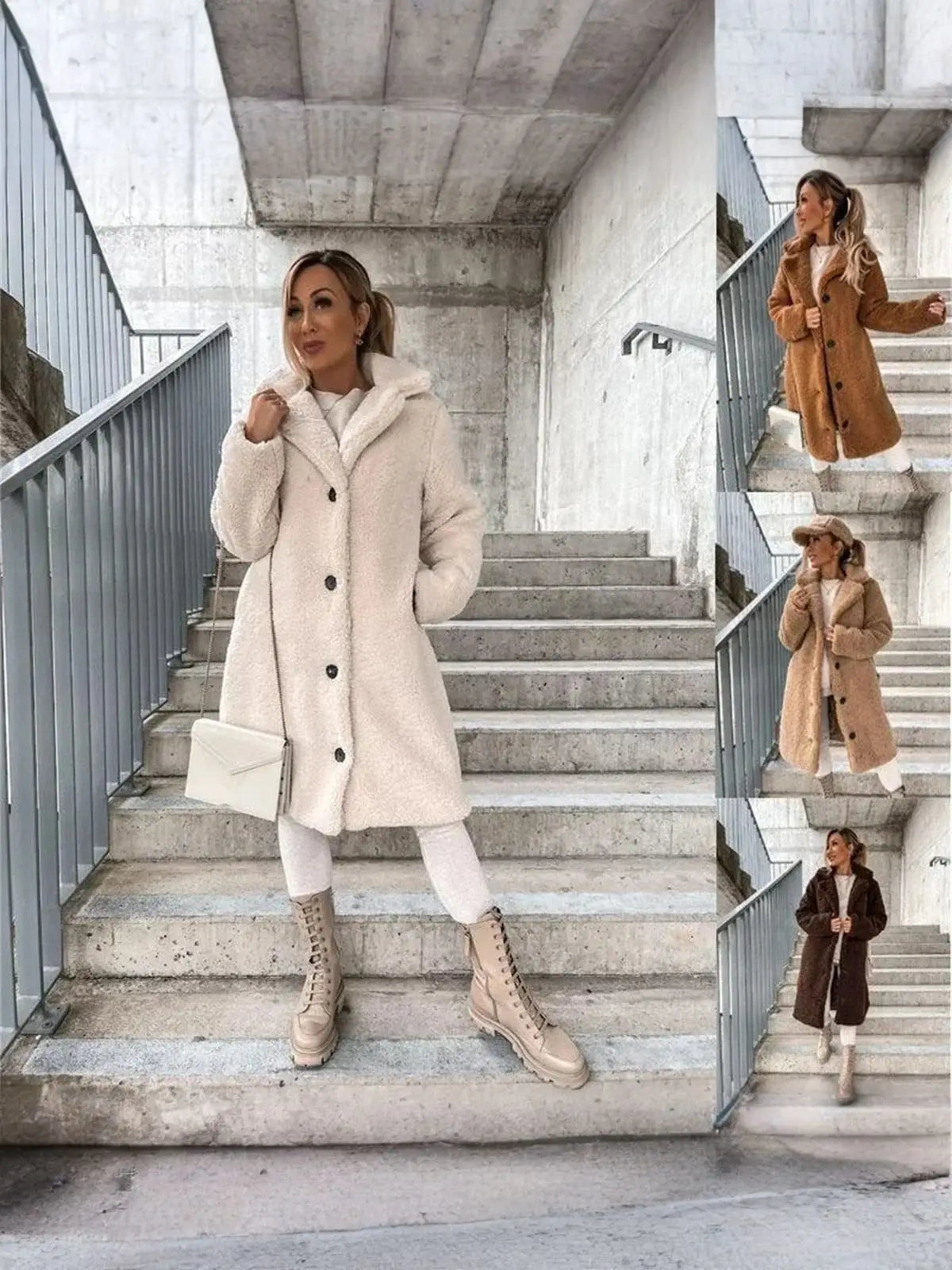 Veste Teddy Longue Douce et Stylée pour Femme
