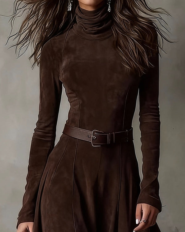 MILA | Robe longue en suédine avec fente