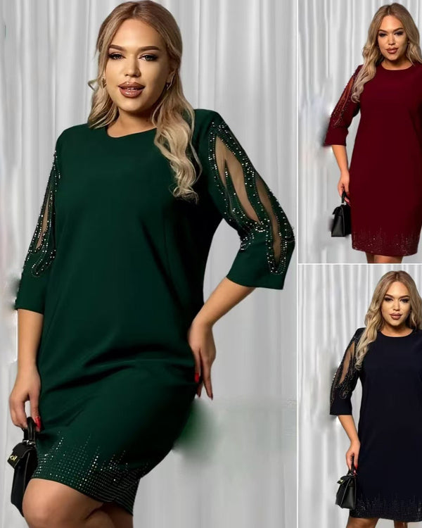 TERESA | Robe Élégante à Manches Ornementées