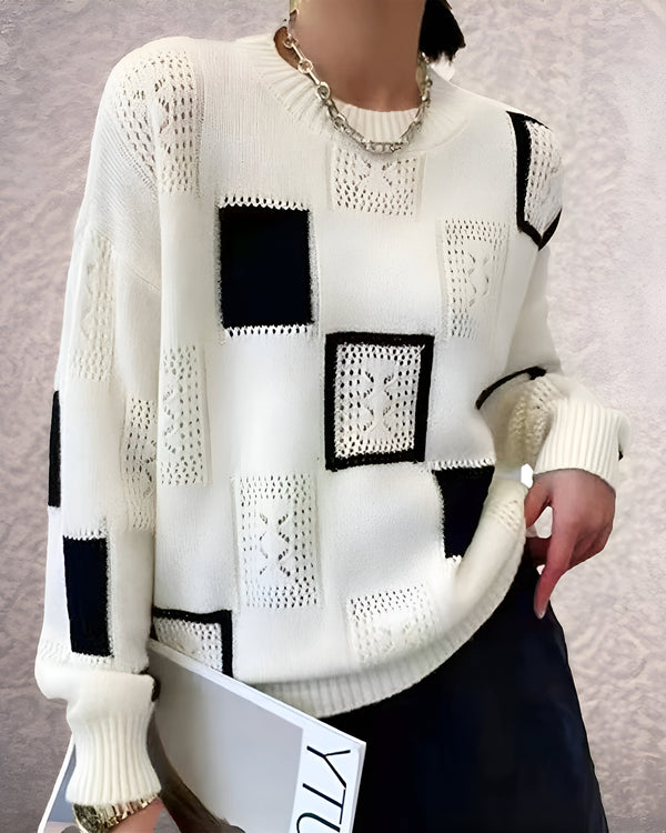 BRITT | PULL EN MAILLE À MOTIFS GÉOMÉTRIQUES