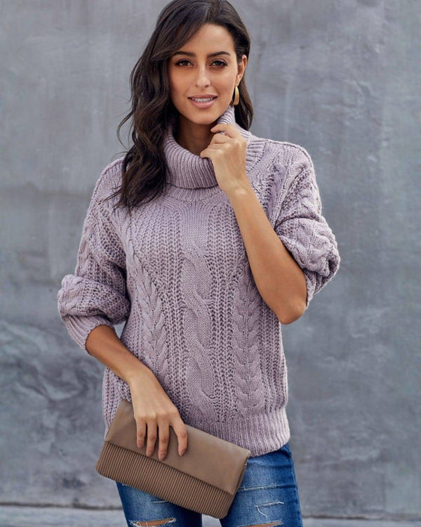 MARINE | Pull oversize en maille torsadée femme