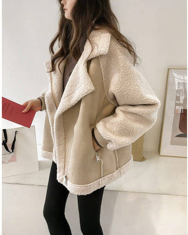 ELISA | Veste femme aviateur peau lainée