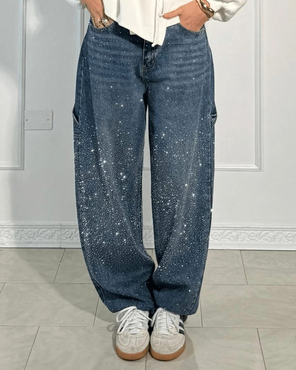 JULIA | Jean Balloon Carpenter Tendance à Paillettes