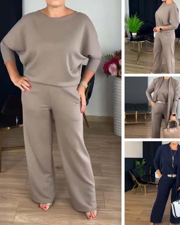 Ensemble Tricoté Confortable et Élégant au Style Minimaliste