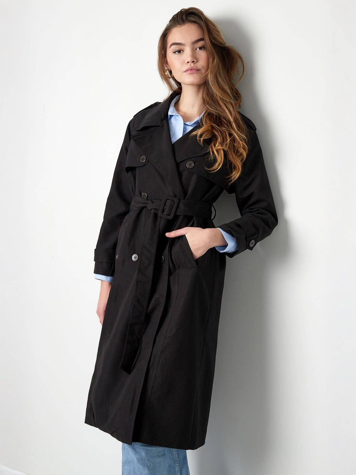 MAUD | Trench longue en coton sablé