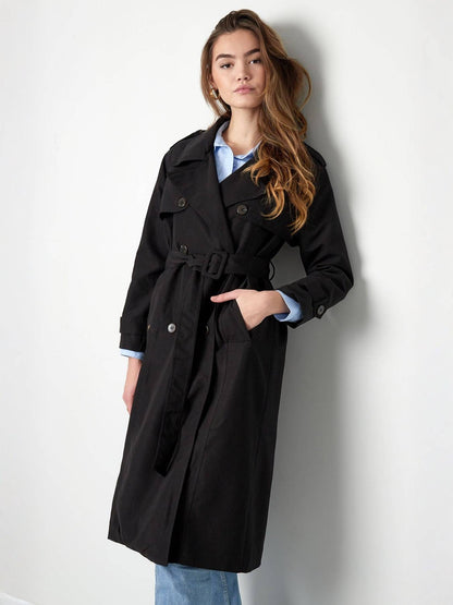 MAUD | Trench longue en coton sablé