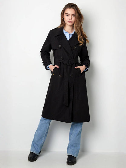 MAUD | Trench longue en coton sablé