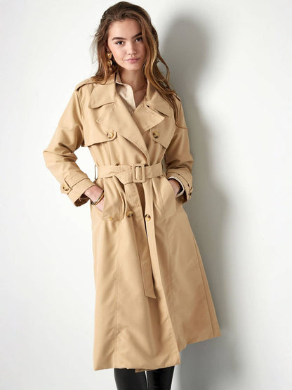 MAUD | Trench longue en coton sablé