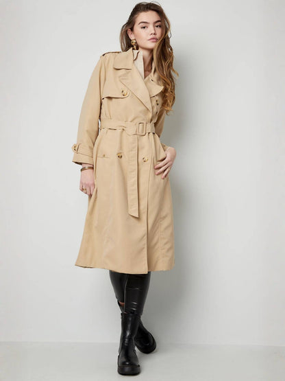 MAUD | Trench longue en coton sablé