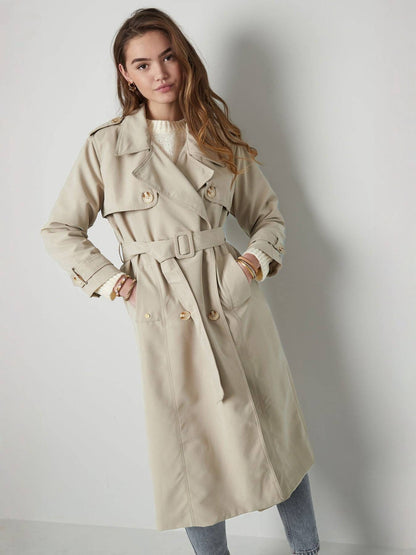 MAUD | Trench longue en coton sablé