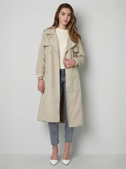 MAUD | Trench longue en coton sablé
