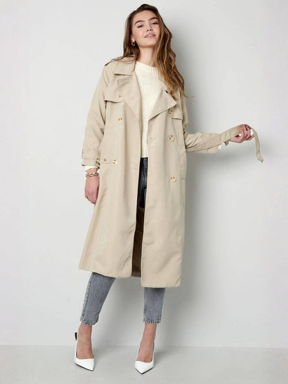 MAUD | Trench longue en coton sablé