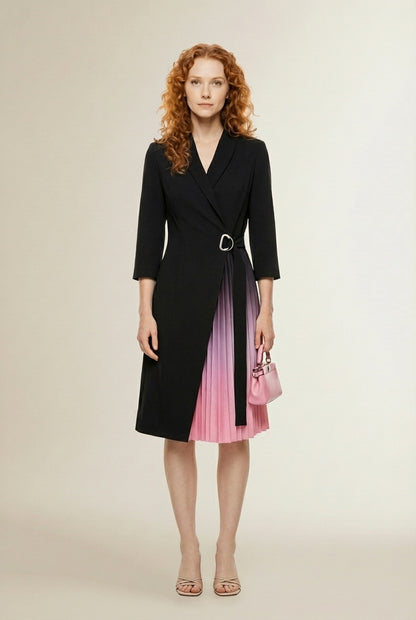 Full body view of the model wearing ELISA | La Pièce Signature Élégante