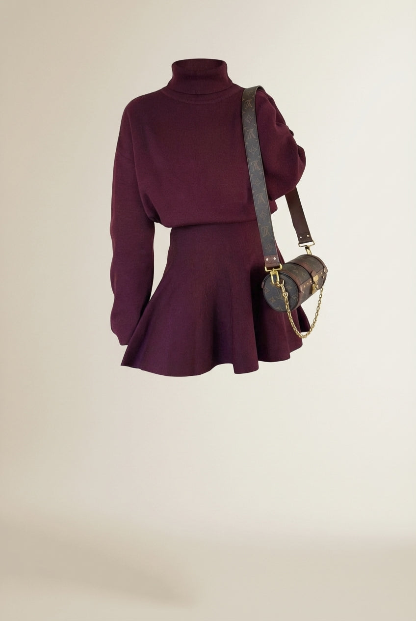 Lay-flat product shot of LÉANA | Ensemble jupe & haut moulant élégance urbaine