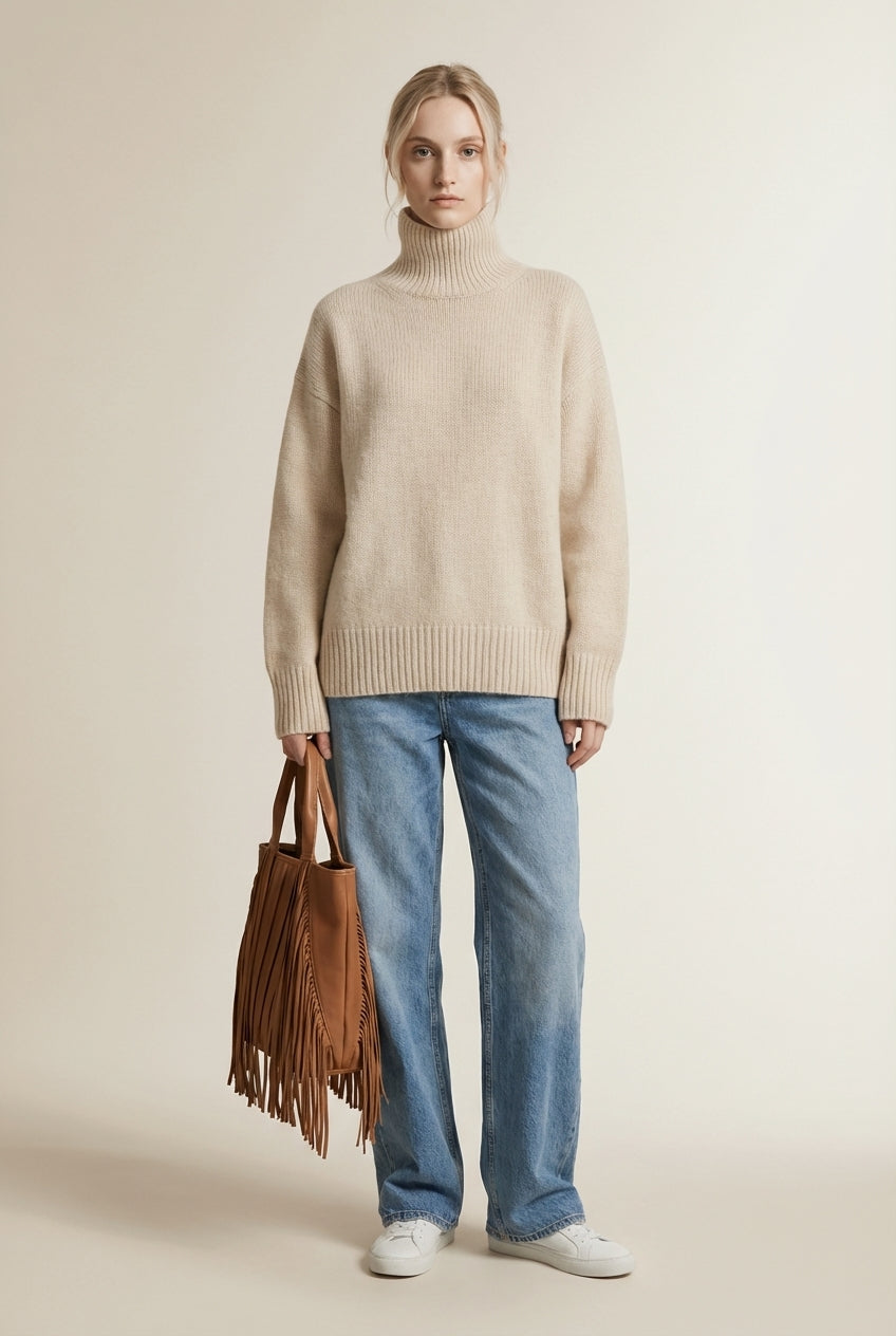 Full body view of the model wearing ISABELLA | Élégance En Cachemire