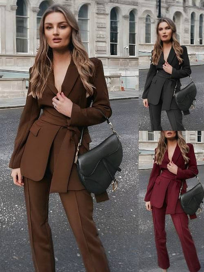 AMAYA | Ensemble pantalon élégant en polyester