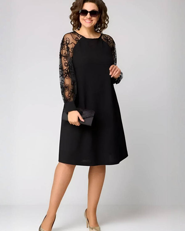 DIANE | Robe Élégante à Manches en Dentelle – Charme Intemporel et Raffinement Parisien