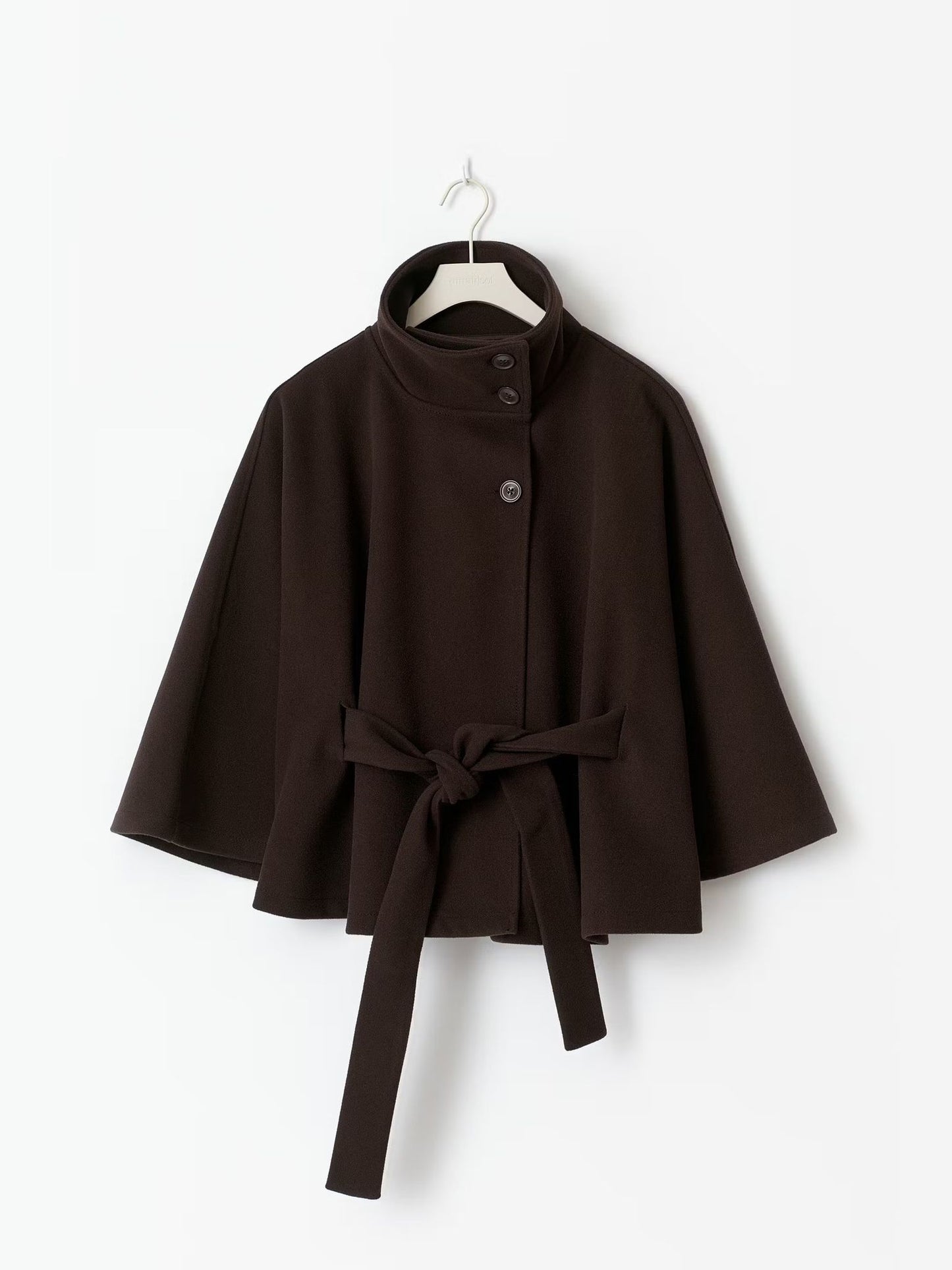 Loreza Cape – Manteau femme chic avec col montant et ceinture ajustable