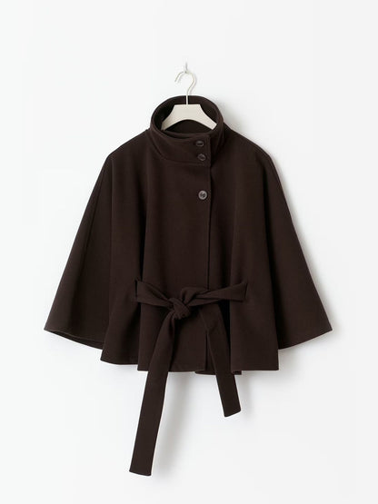 Loreza Cape – Manteau femme chic avec col montant et ceinture ajustable