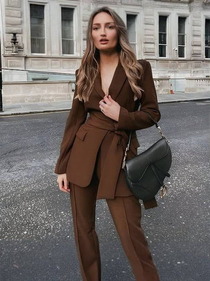 AMAYA | Ensemble pantalon élégant en polyester