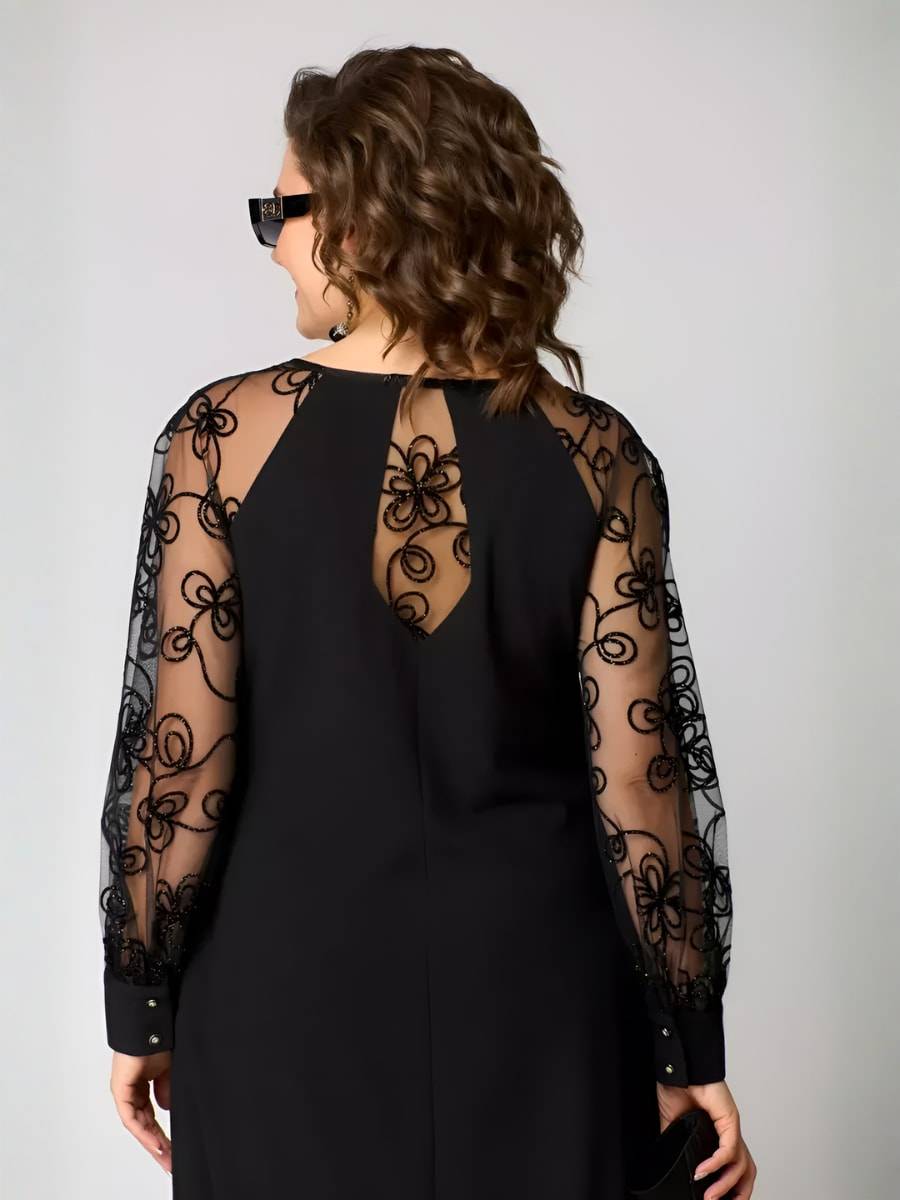 DIANE | Robe Élégante à Manches en Dentelle – Charme Intemporel et Raffinement Parisien