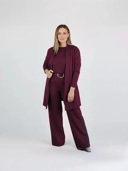 Ensemble 3 pièces maille stretch chic et confortable