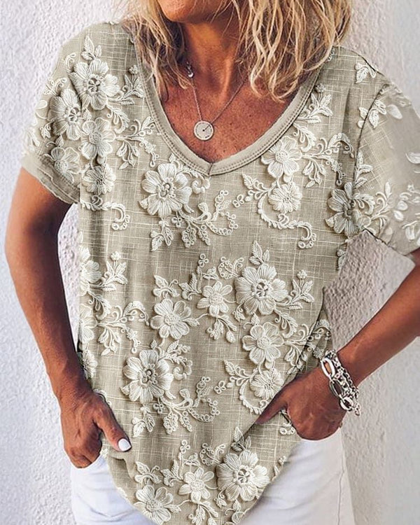 PÉTALO | Blouse imprimée en coton et lin