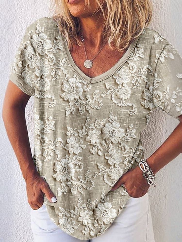 PÉTALO | Blouse imprimée en coton et lin