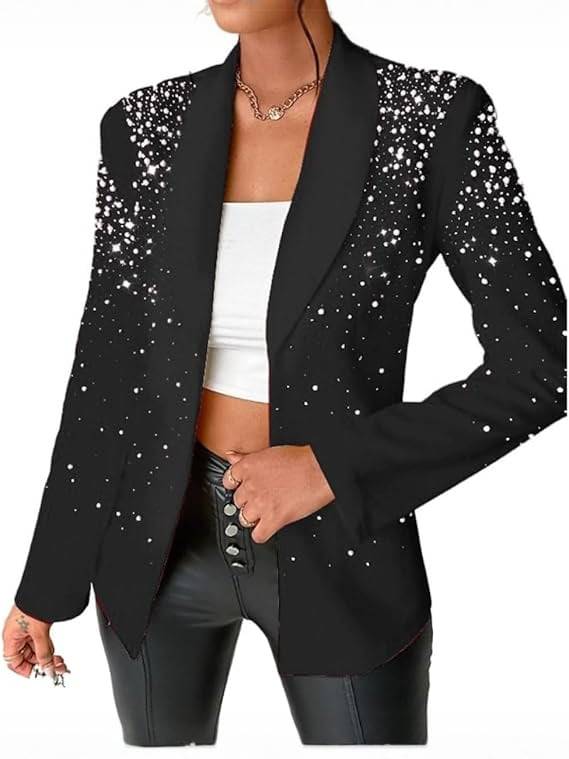 LILA | Blazer Élégant - perles & strass pour un look raffiné