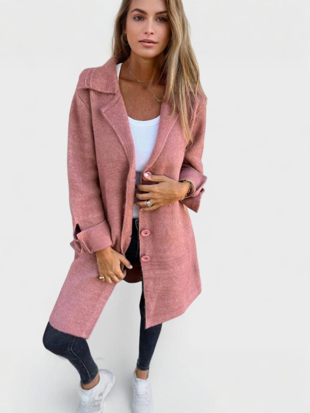 MAILA | Manteau long décontracté à revers