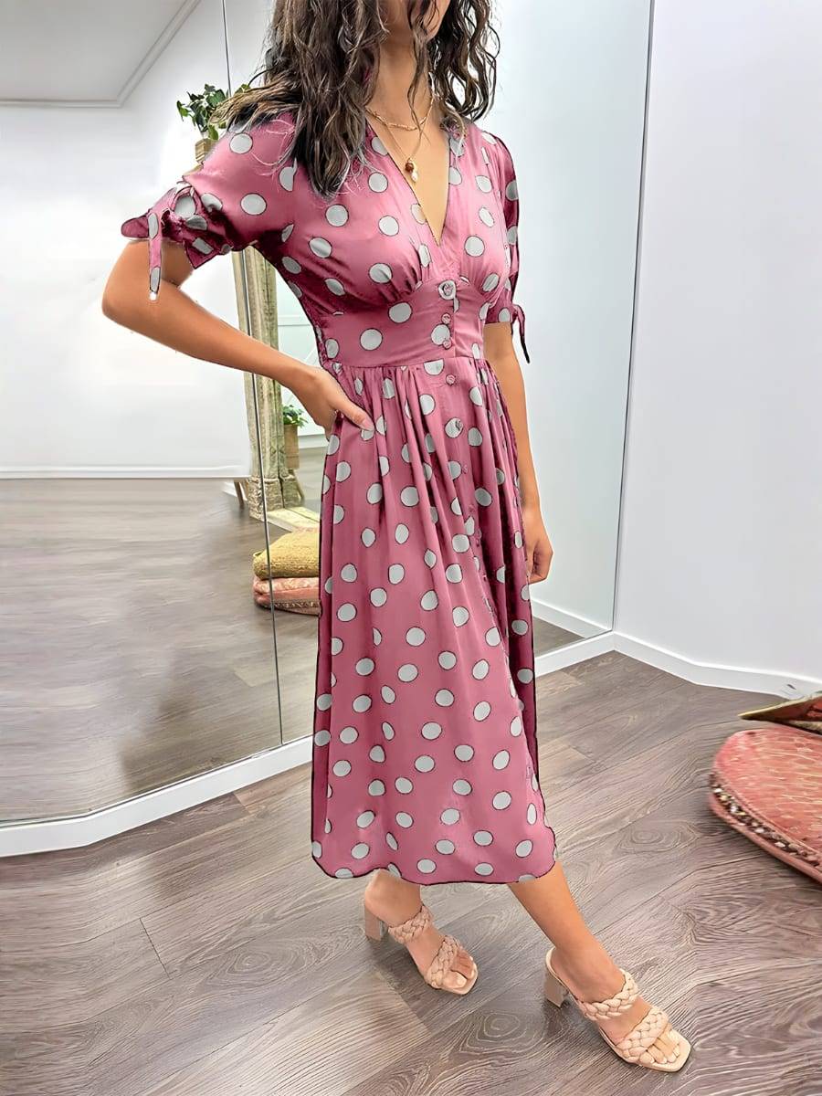 NORIA | Robe Élégante à Pois – Intemporelle, Féminine et Pleine de Charme