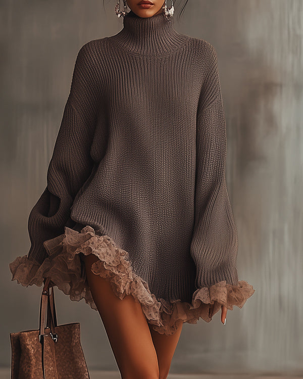 LYANA | Robe pull a volants en maille douce