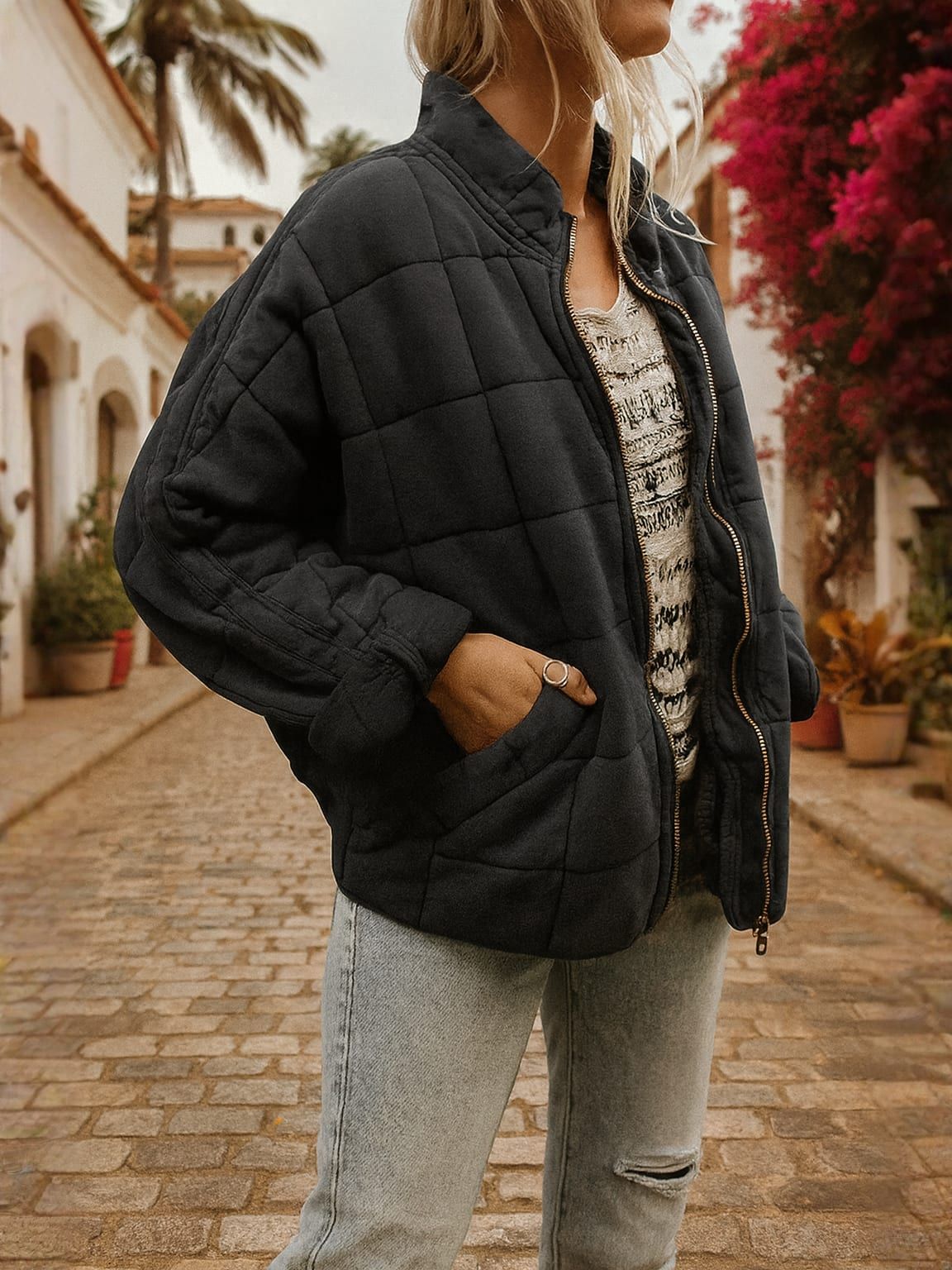 CAPUCINE | Doudoune courte à col montant