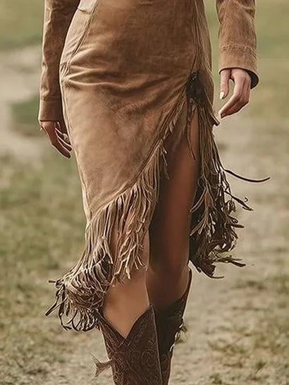 LIVIA | Robe mi-longue à col relevé