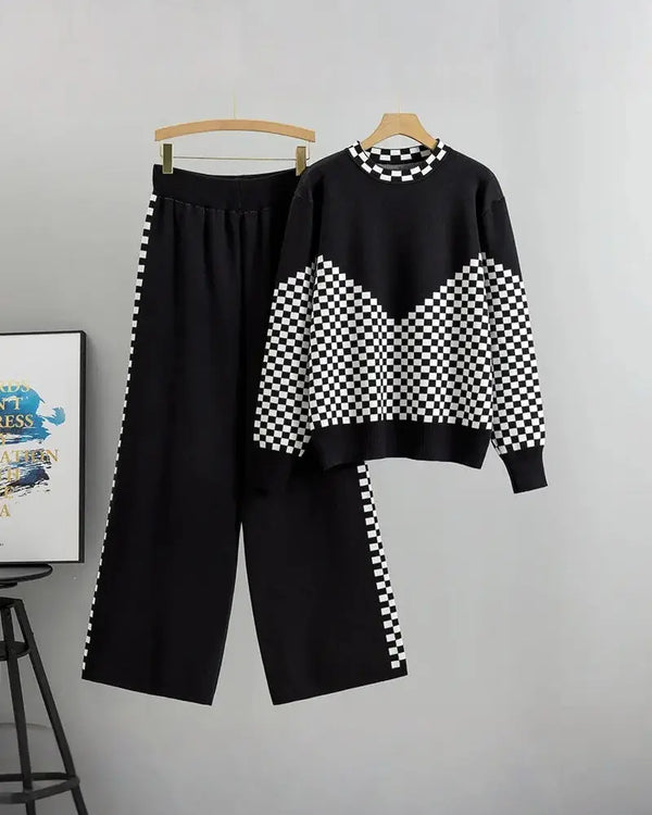 AMY | Ensemble pull tricoté et pantalon de détente chic